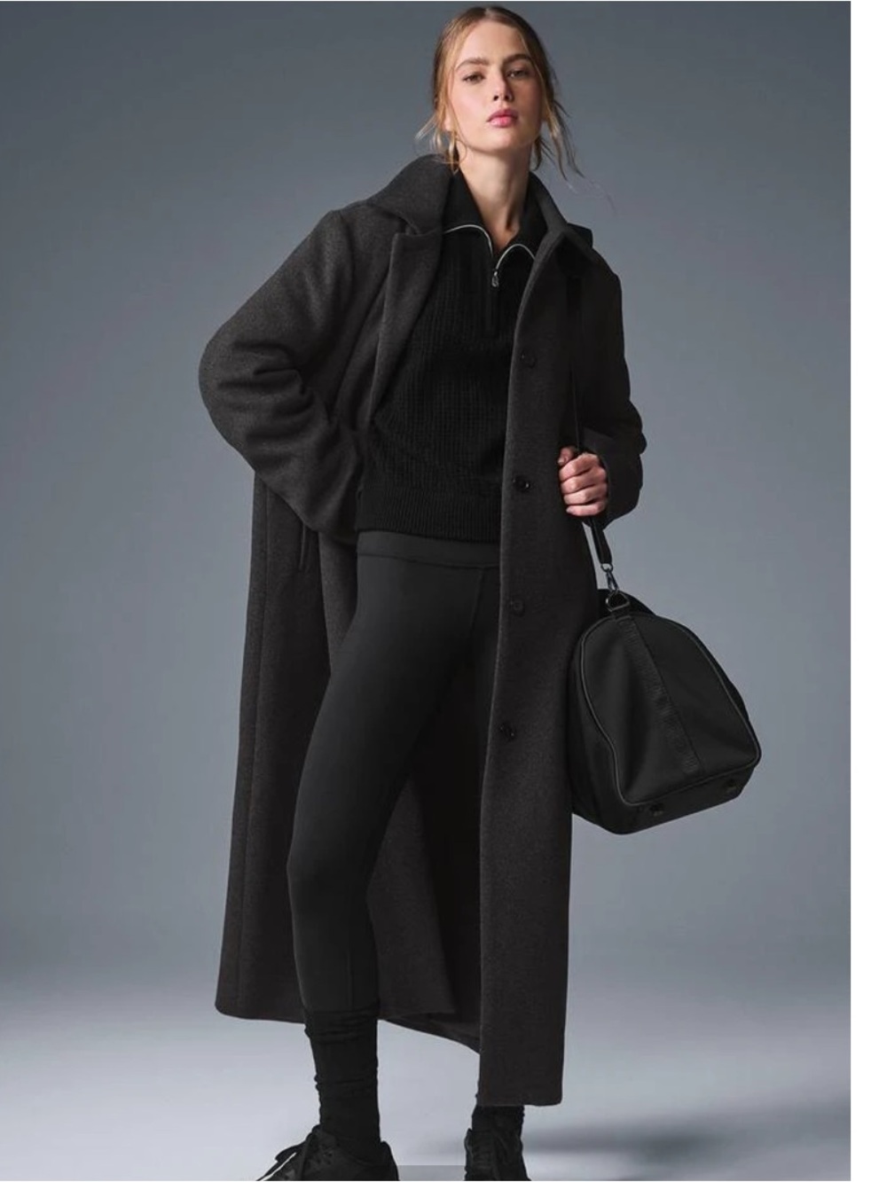 Women's wool metro long coat, Alo, like new. Never worn